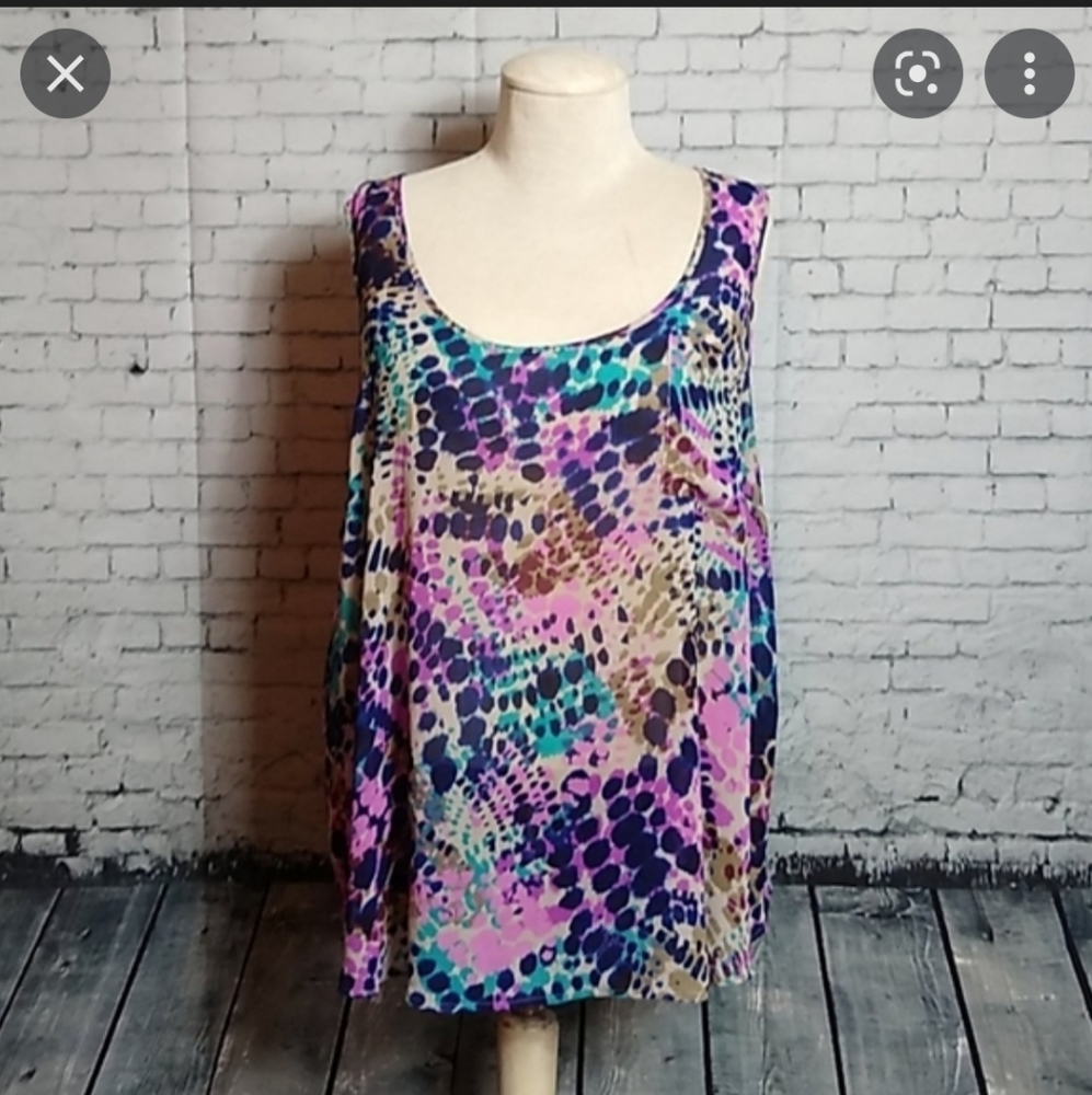 Multi Color Tank Top Splatter Pattern Torrid Size… - image 7